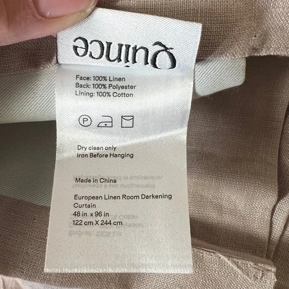 Quince European Linen Room Darkening Curtain Tan 48 x 96